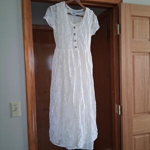 Roper White Lace Midi Dress